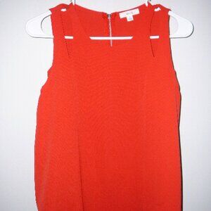 Mine Red Sleeveless Shoulder Cut Out Zip Back Lined Blouse Size-Small